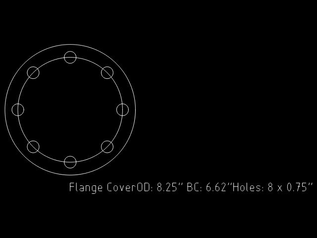 Flange Cover, Stainless, 8.25" OD, 6.62" BCD, 8 x 0.75" Bolt Holes